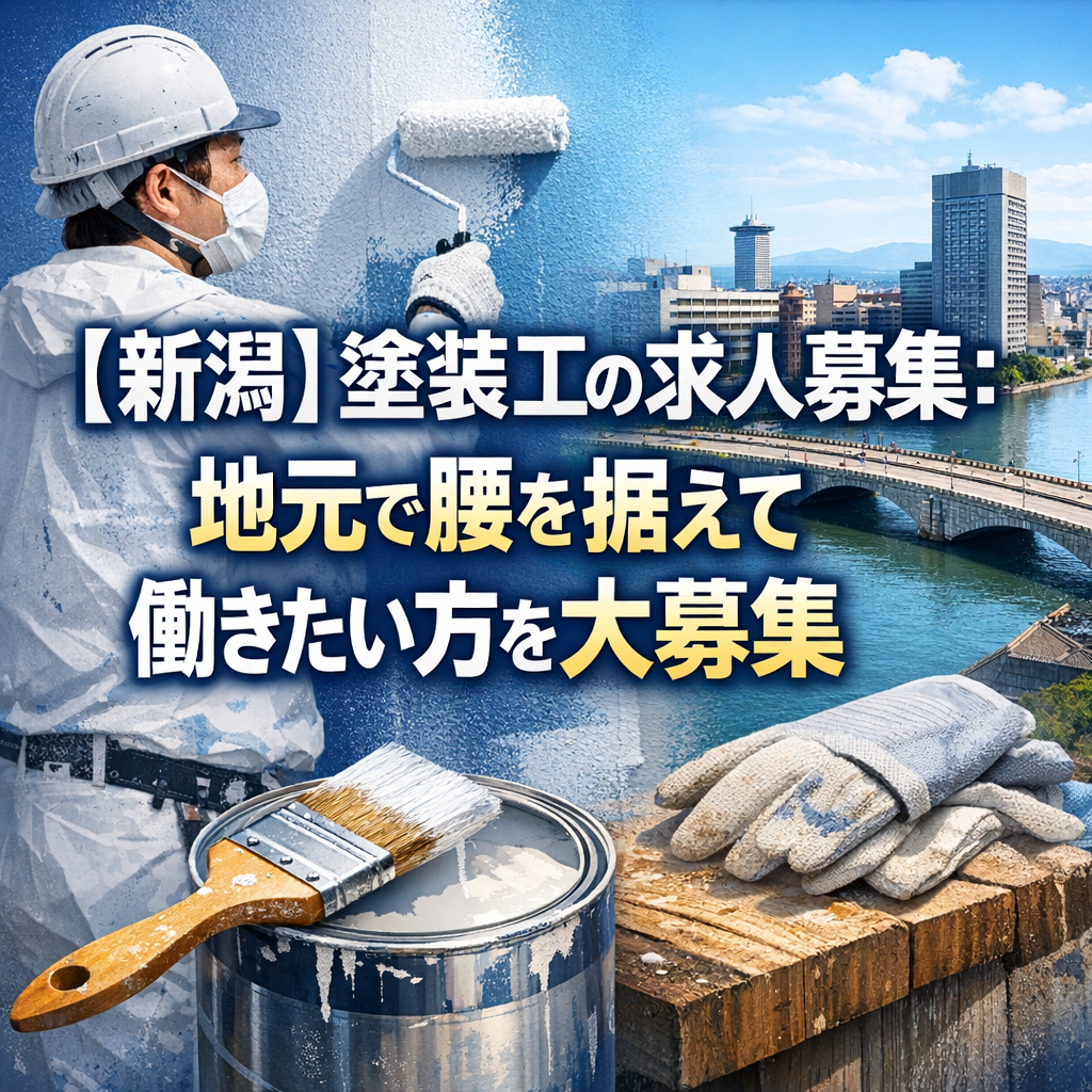【新潟】塗装工の求人募集：地元で腰を据えて働きたい方を大募集